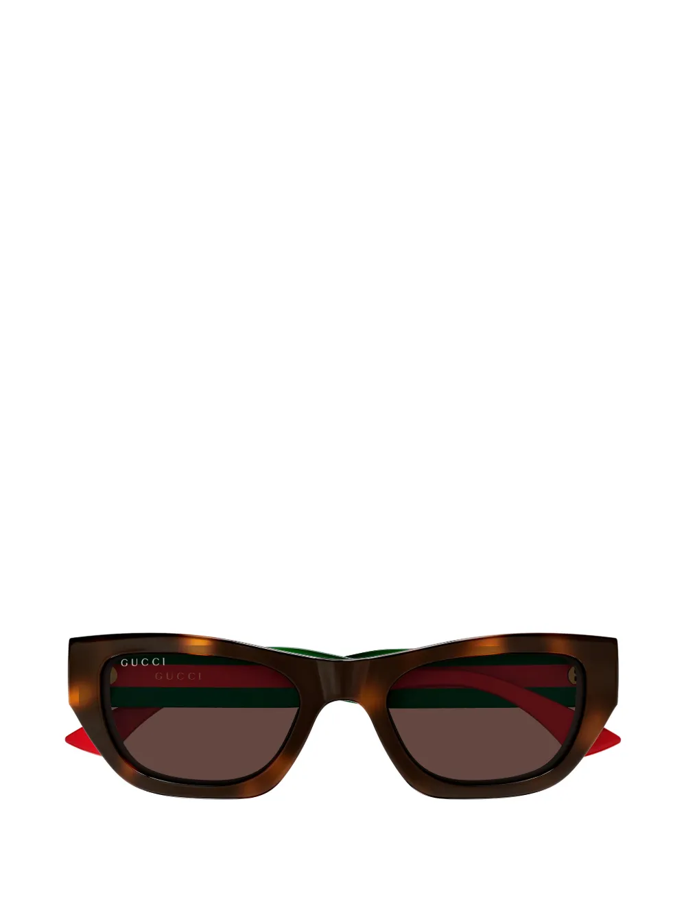 Gucci Eyewear stripe logo square-frame sunglasses - Marrone