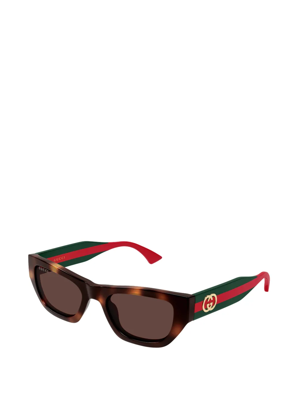 Gucci Eyewear Zonnebril met Web-streep Bruin