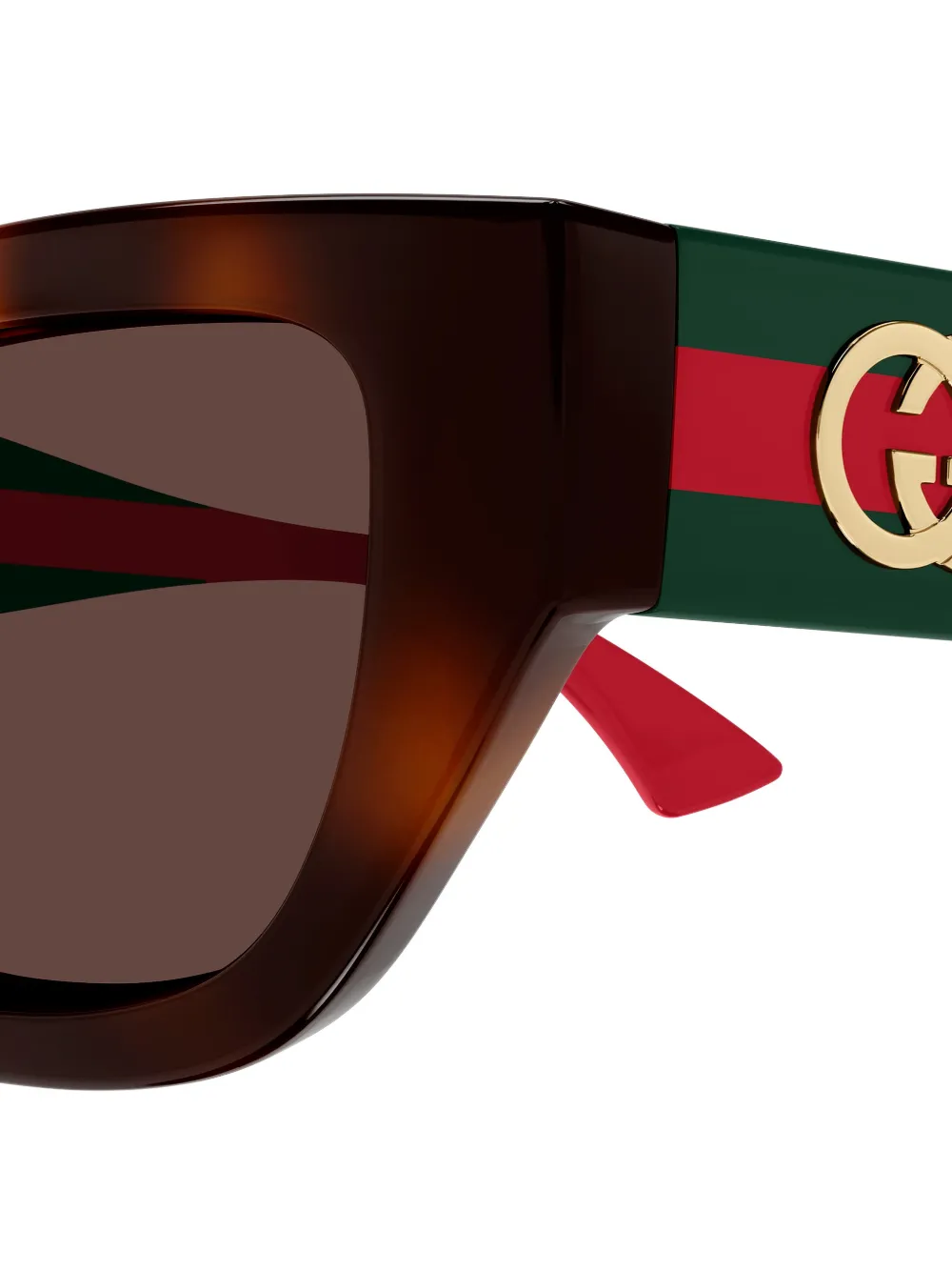 Gucci Eyewear Zonnebril met Web-streep Bruin