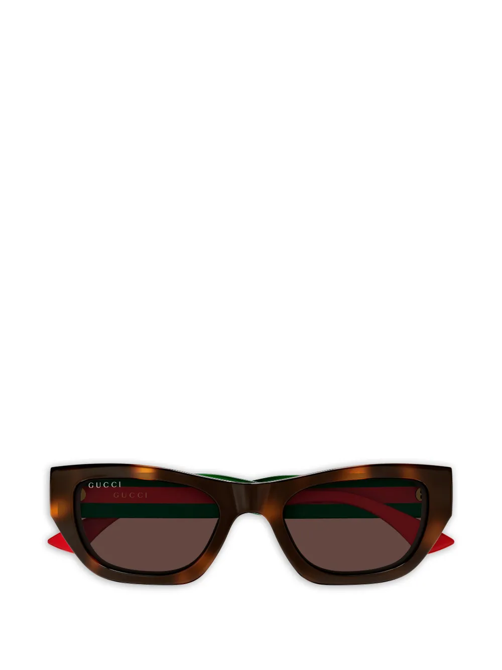 Gucci Eyewear stripe logo square-frame sunglasses - Marrone