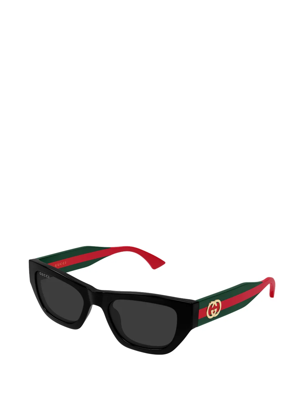  Gucci Eyewear Stripe Logo Sunglasses - Black 