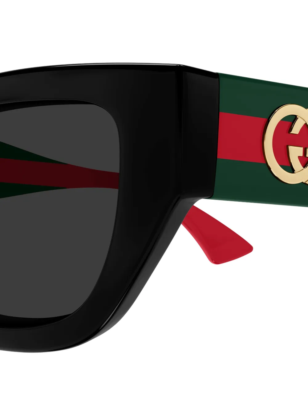  Gucci Eyewear Stripe Logo Sunglasses - Black 