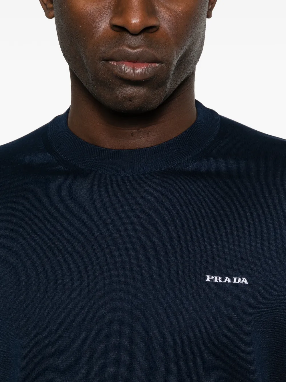 Prada Katoenen trui met ronde hals Blauw