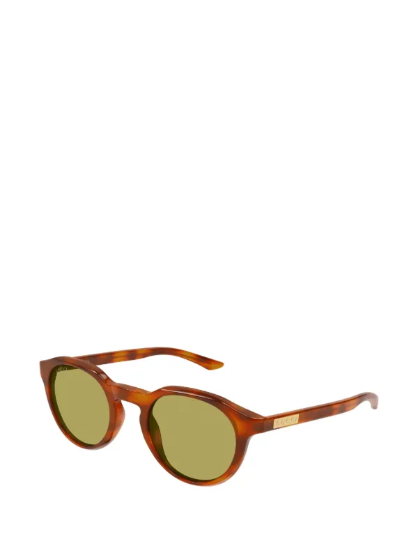 Gucci Eyewear ラウンドフレーム サングラス | ブラウン | FARFETCH JP