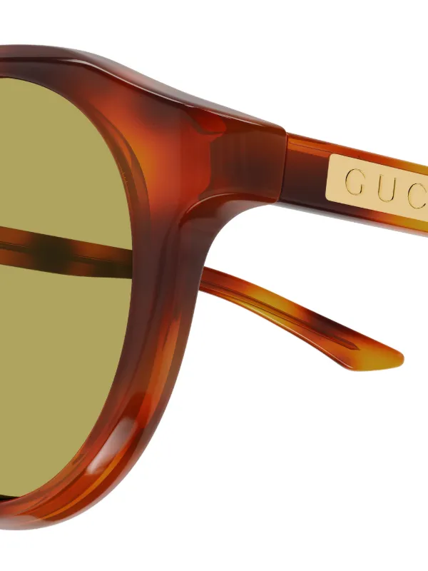 Gucci Eyewear ラウンドフレーム サングラス | ブラウン | FARFETCH JP