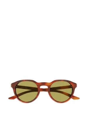Gucci Eyewear ラウンドフレーム サングラス | ブラウン | FARFETCH JP