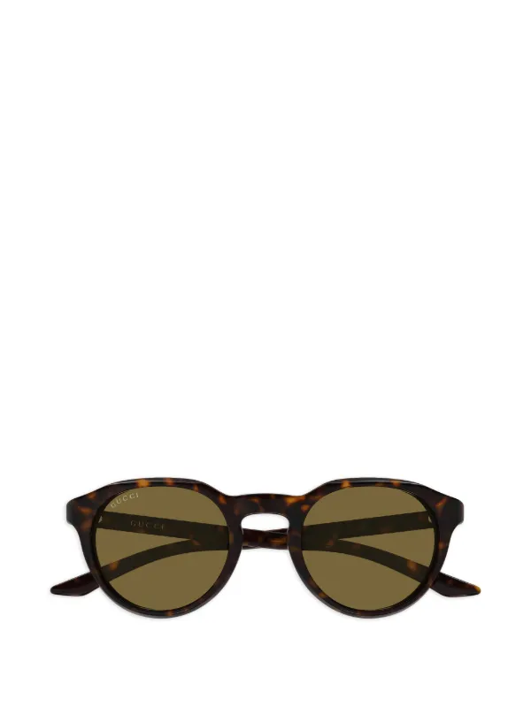 GUCCI ラウンド型サングラス ブラウン Gucci Eyewear ラウンドフレーム サングラス | ブラウン | FARFETCH JP