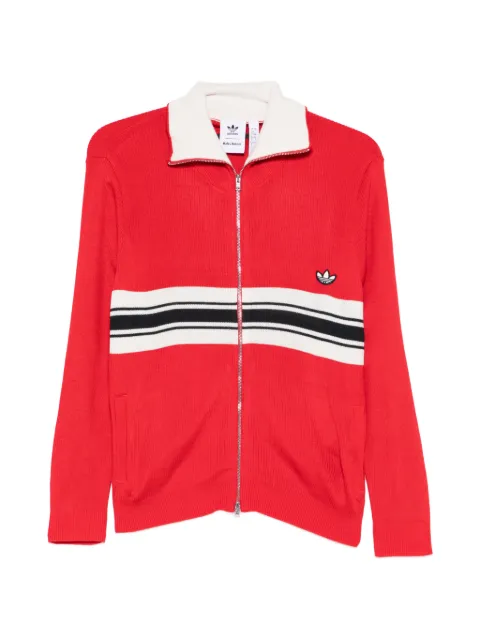 adidas cardigan rayé à logo brodé