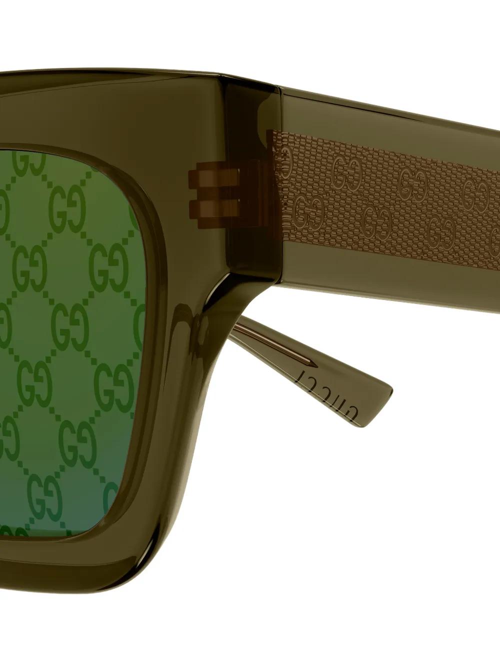  Gucci Eyewear Monogram Square-frame Sunglasses - Green 