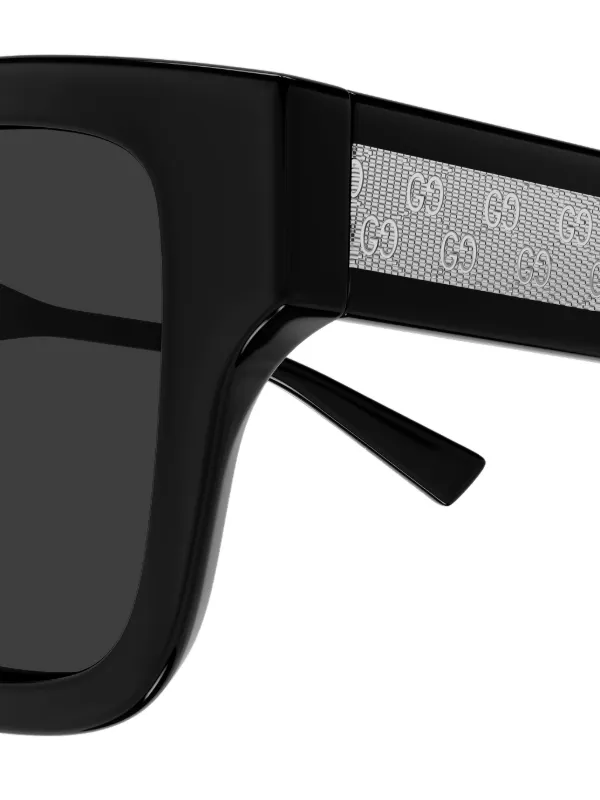Gucci Eyewear スクエアフレーム サングラス | ブラック | FARFETCH JP