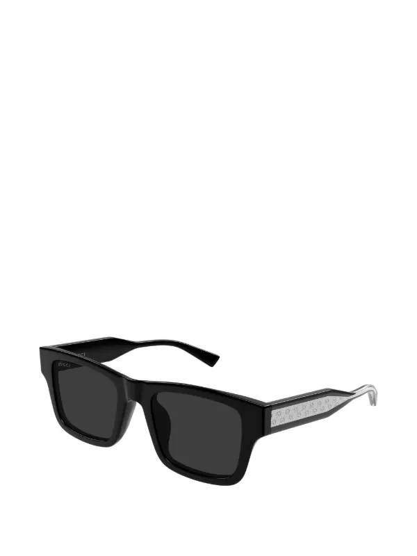 Gucci Eyewear スクエアフレーム サングラス | ブラック | FARFETCH JP