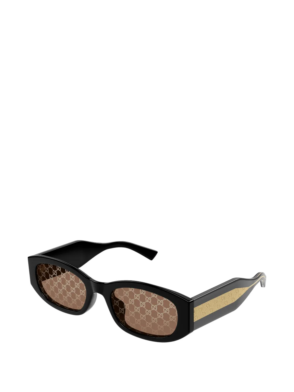  Gucci Eyewear Geometric-frame Pattern Sunglasses - Black 