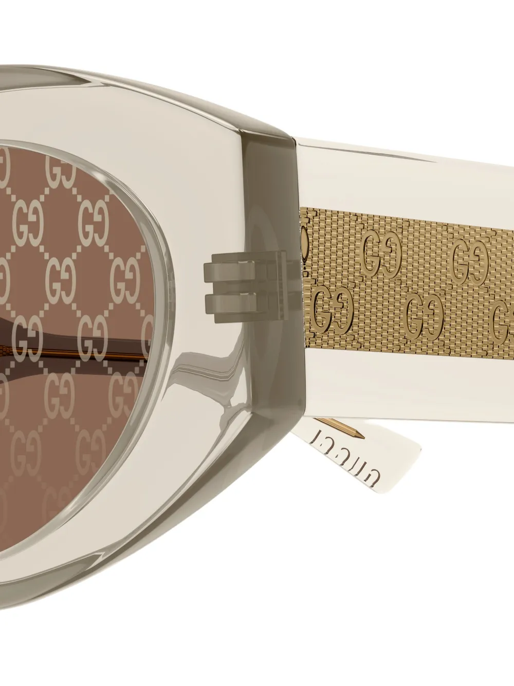 Gucci Eyewear Zonnebril met geometrisch montuur Geel