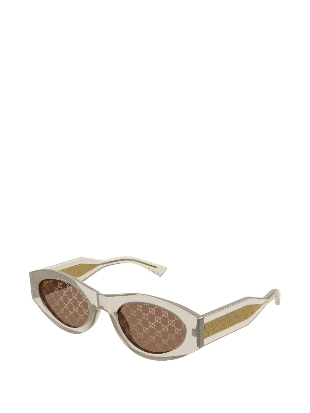 Gucci Eyewear Zonnebril met geometrisch montuur Geel