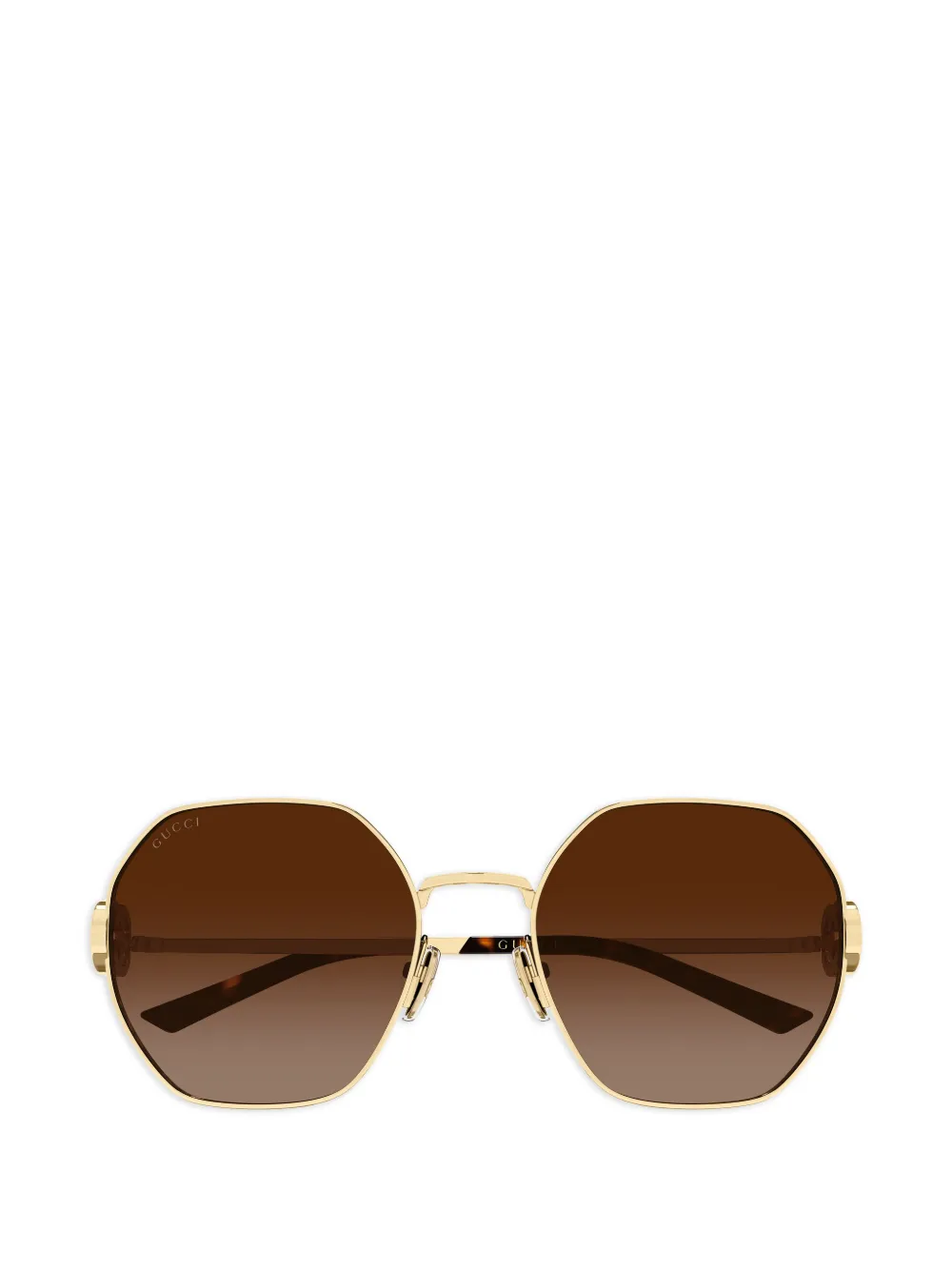 Gucci Eyewear interlocking G geometric-frame sunglasses - Oro