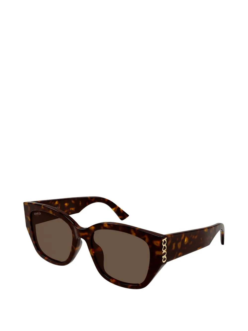  Gucci Eyewear Cat-eye Logo Sunglasses - Brown 