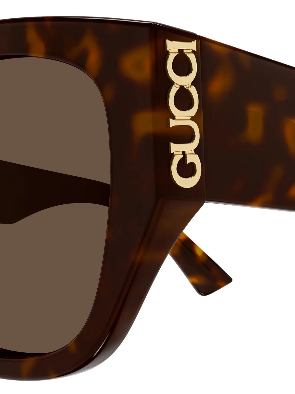  Gucci Eyewear Cat-eye Logo Sunglasses - Brown 