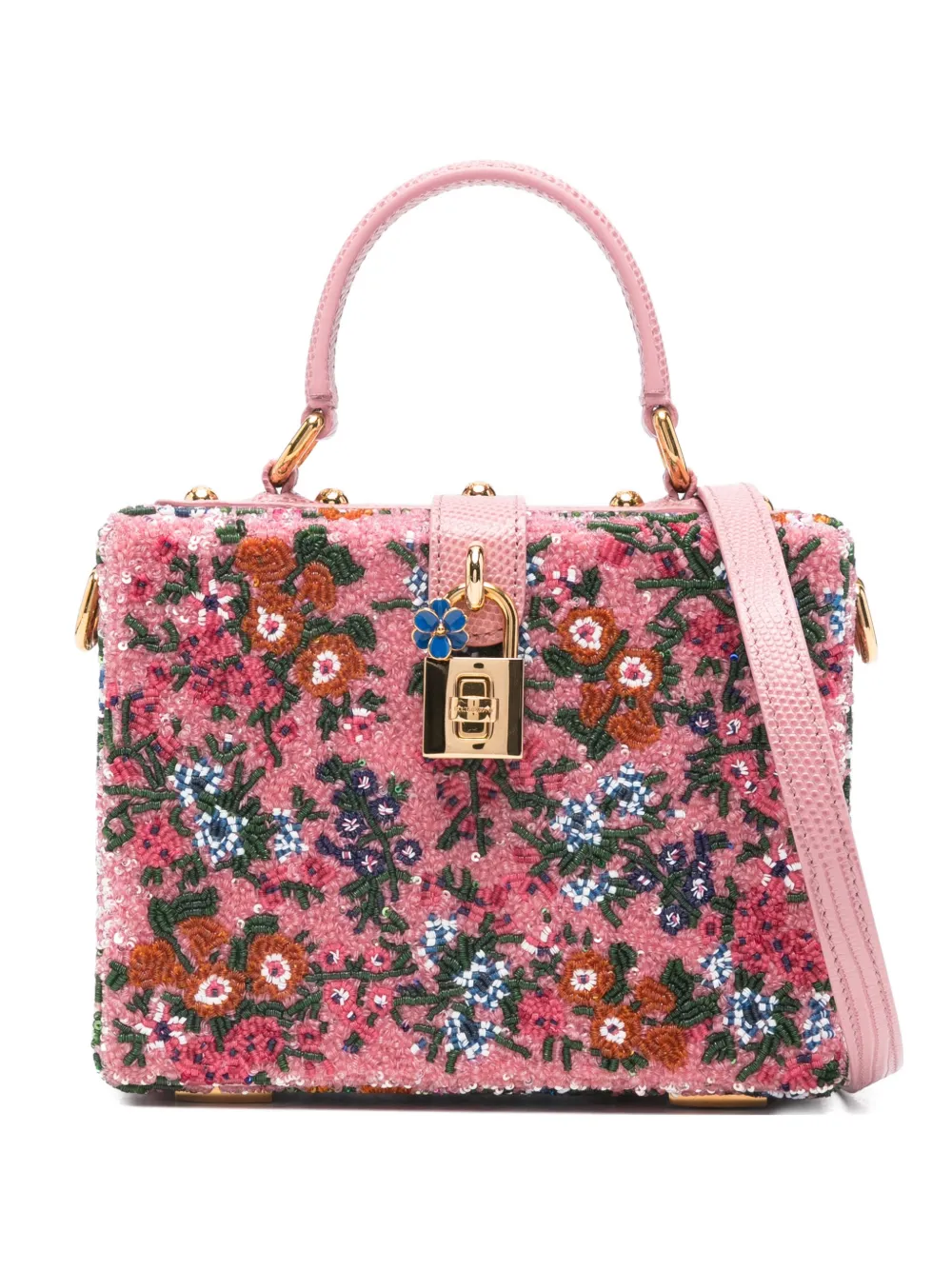 Dolce & Gabbana floral padlock tote bag - Rosa