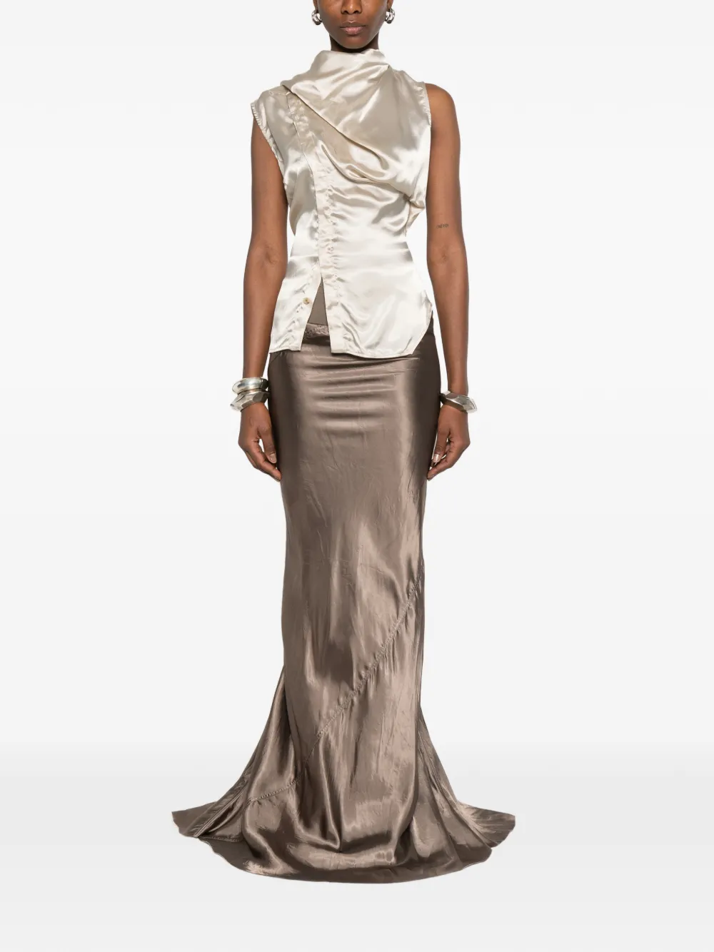  Rick Owens Draped Sleeveless Top - Neutrals 
