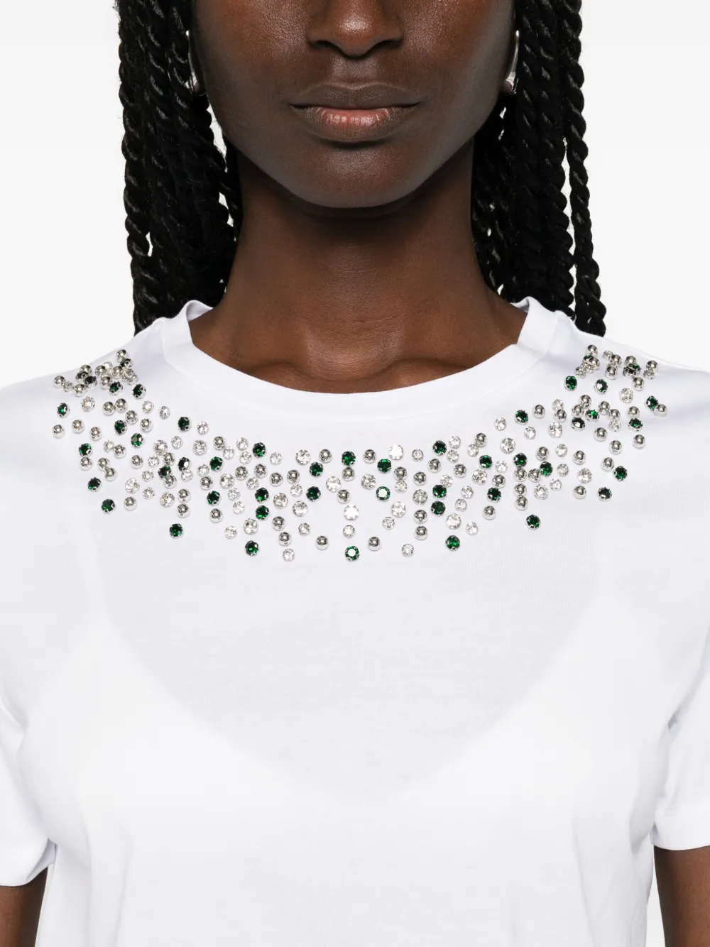 Marella MLSSaio T-shirt verfraaid met korte mouwen Wit