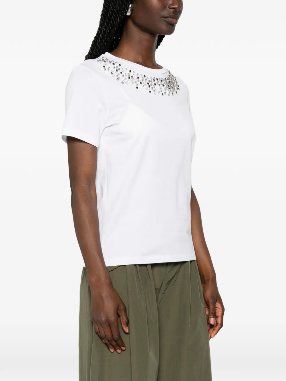 Marella MLSSaio T-shirt verfraaid met korte mouwen Wit