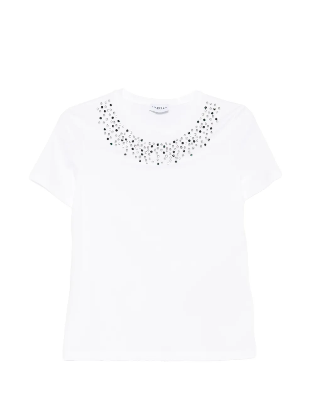 Marella MLSSaio short-sleeve embellished T-shirt - Bianco