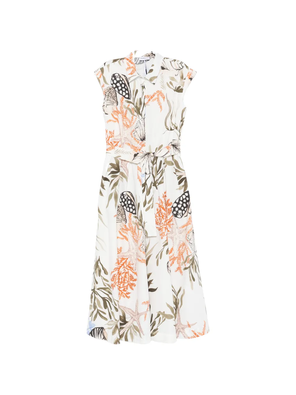 Marella Padana belted midi dress - Bianco