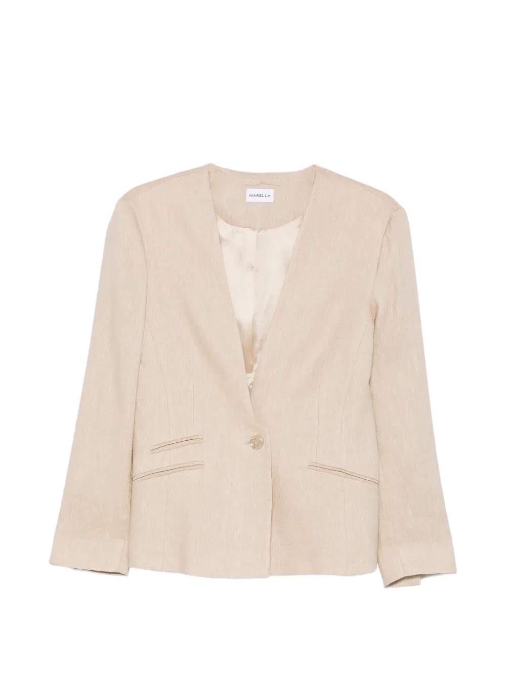 Marella one-button blazer - Toni neutri