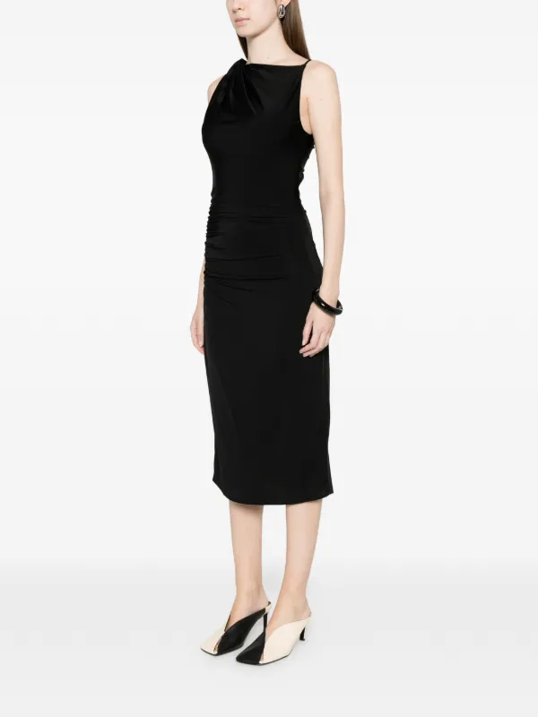 jo draped bodycon dress Marella Draped Midi Dress | Black