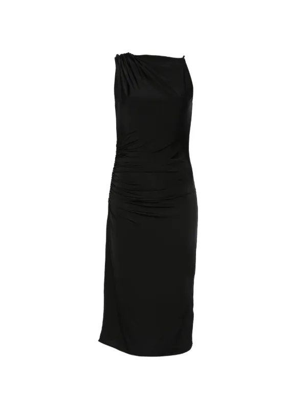 jo draped bodycon dress Marella Draped Midi Dress | Black