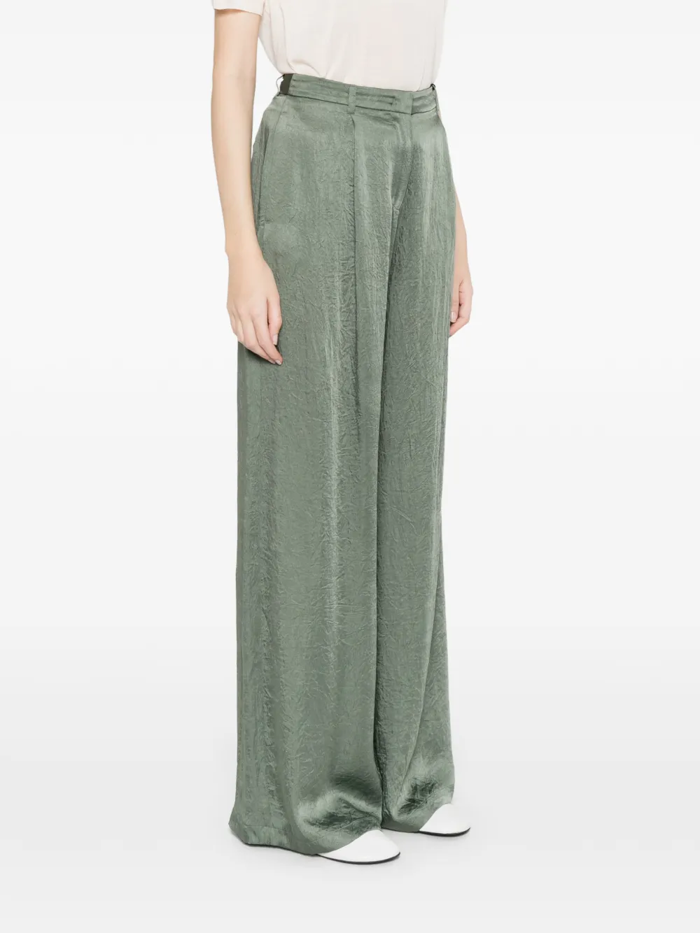  Monochrome Pleated Trousers - Green 