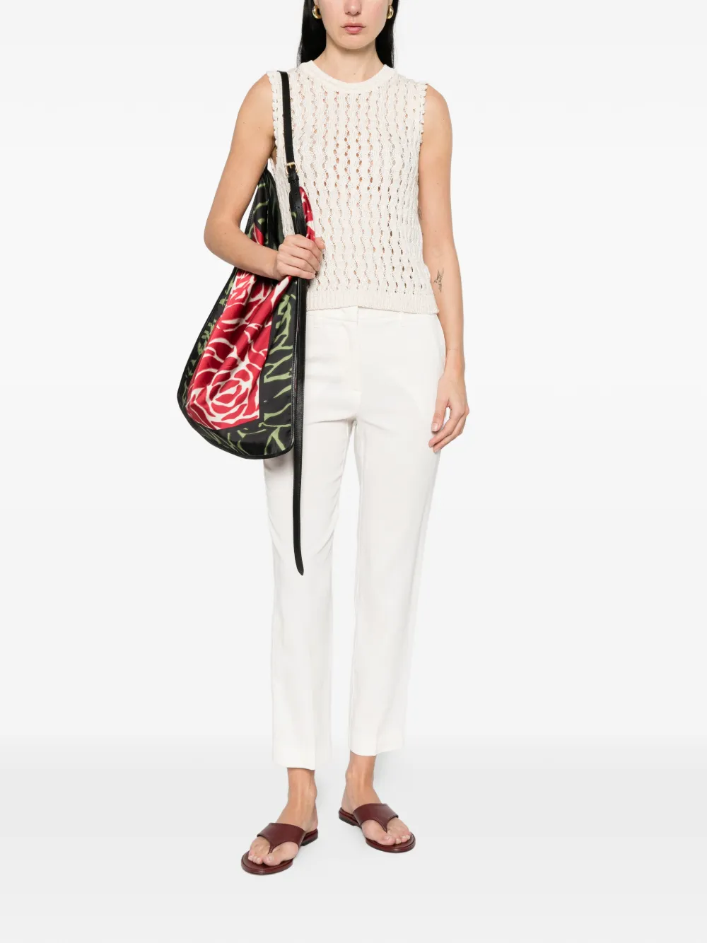  Monochrome Caro Pocket Stretch Trousers - Neutrals 