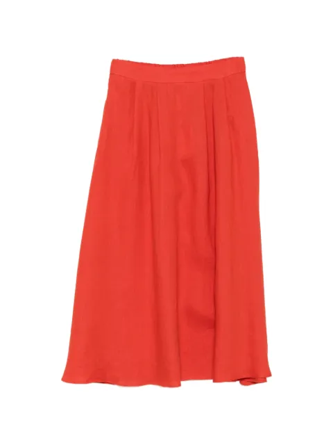 Marella pleated linen midi skirt