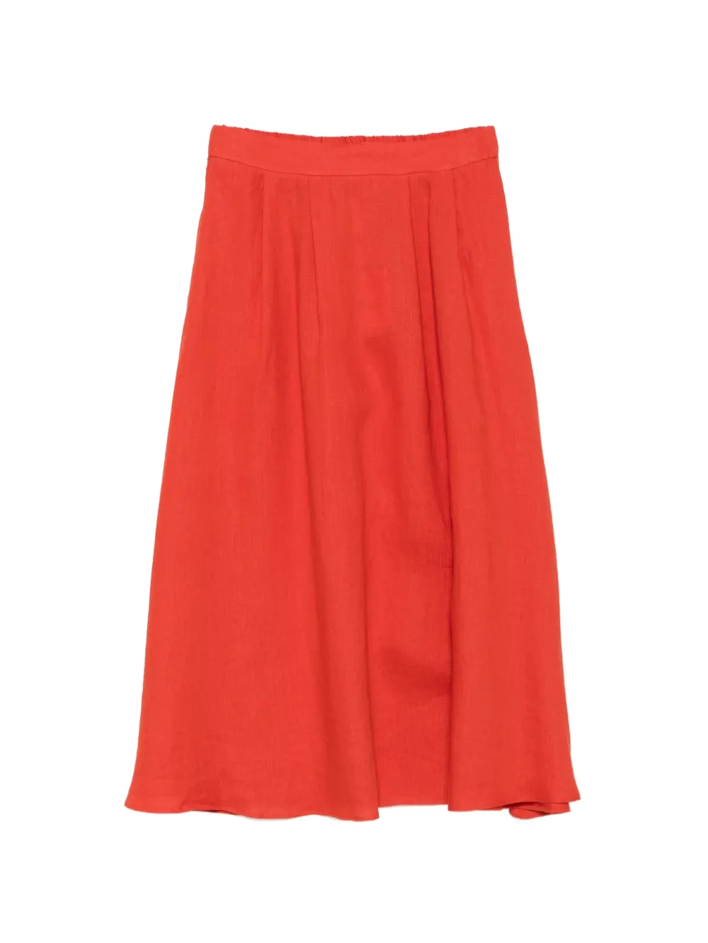 Marella pleated linen midi skirt - Arancione