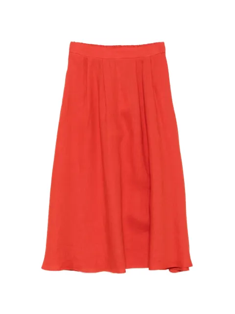 Marella pleated linen midi skirt
