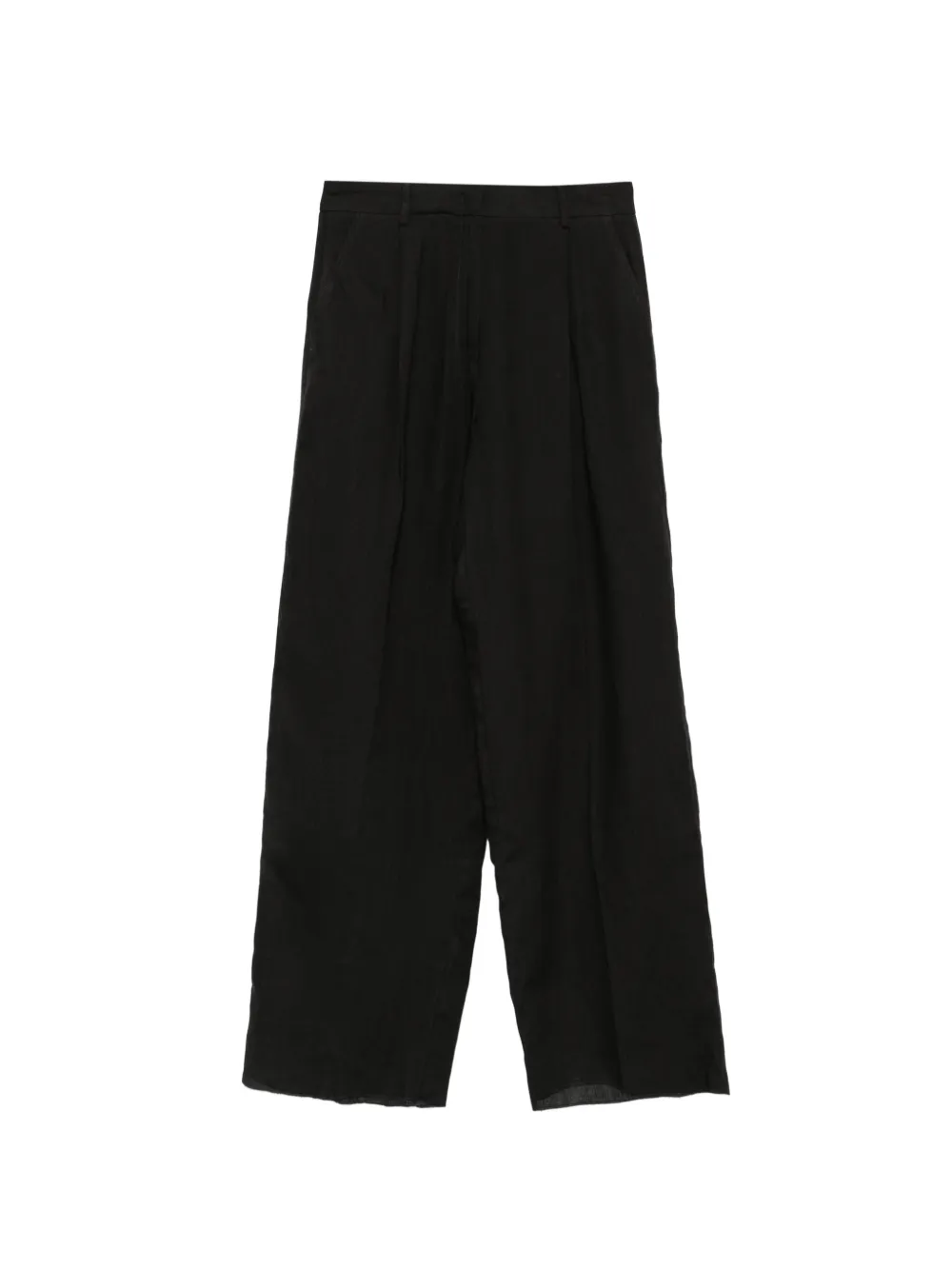 Marella pleated linen trousers - Nero