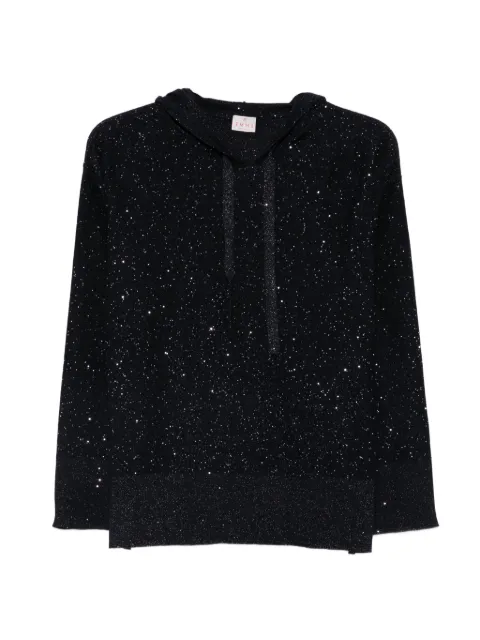 Marella glitter-effect drawstring hoodie