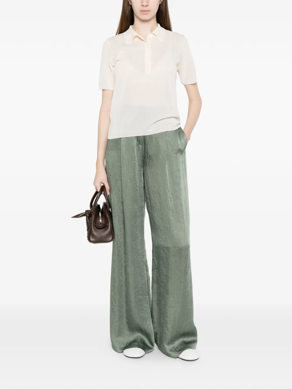  Monochrome Short-sleeve Polo Top - Neutrals 