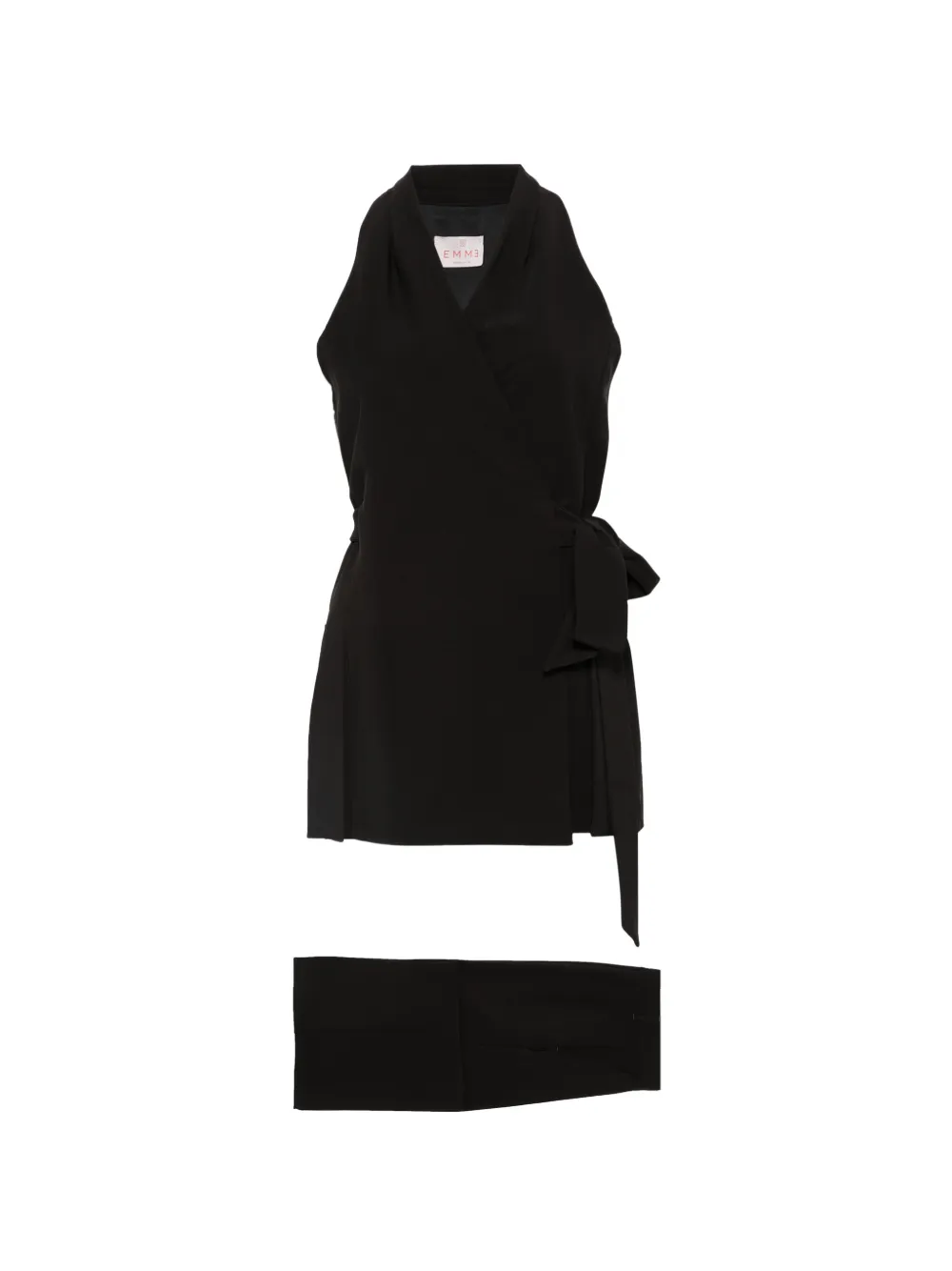 Marella wrap-style halterneck suit - Nero