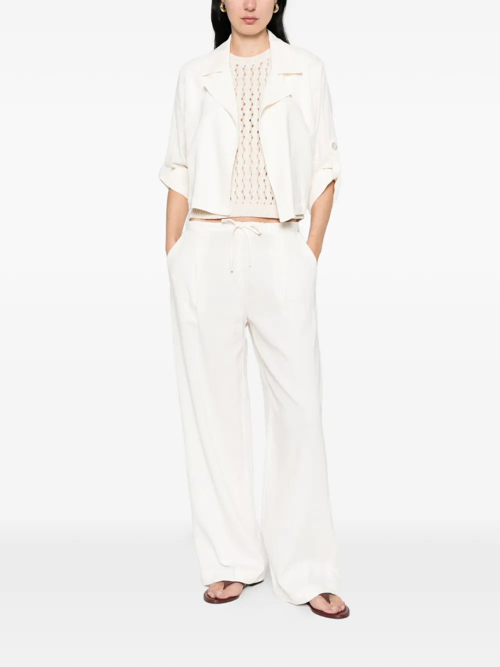  Monochrome Palchi Turn-up Sleeve Drawstring Jacket - Neutrals 