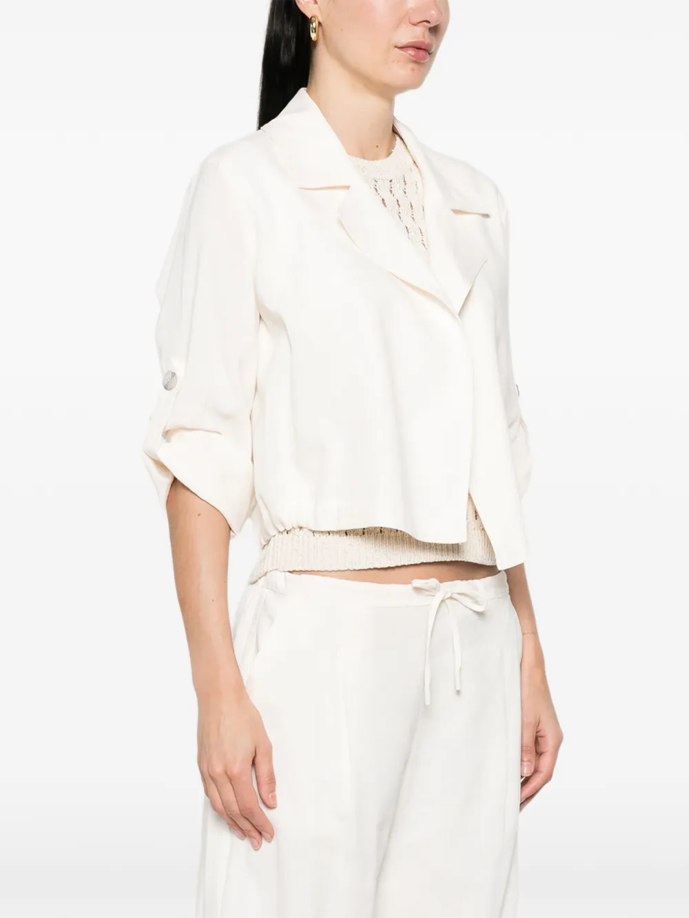  Monochrome Palchi Turn-up Sleeve Drawstring Jacket - Neutrals 