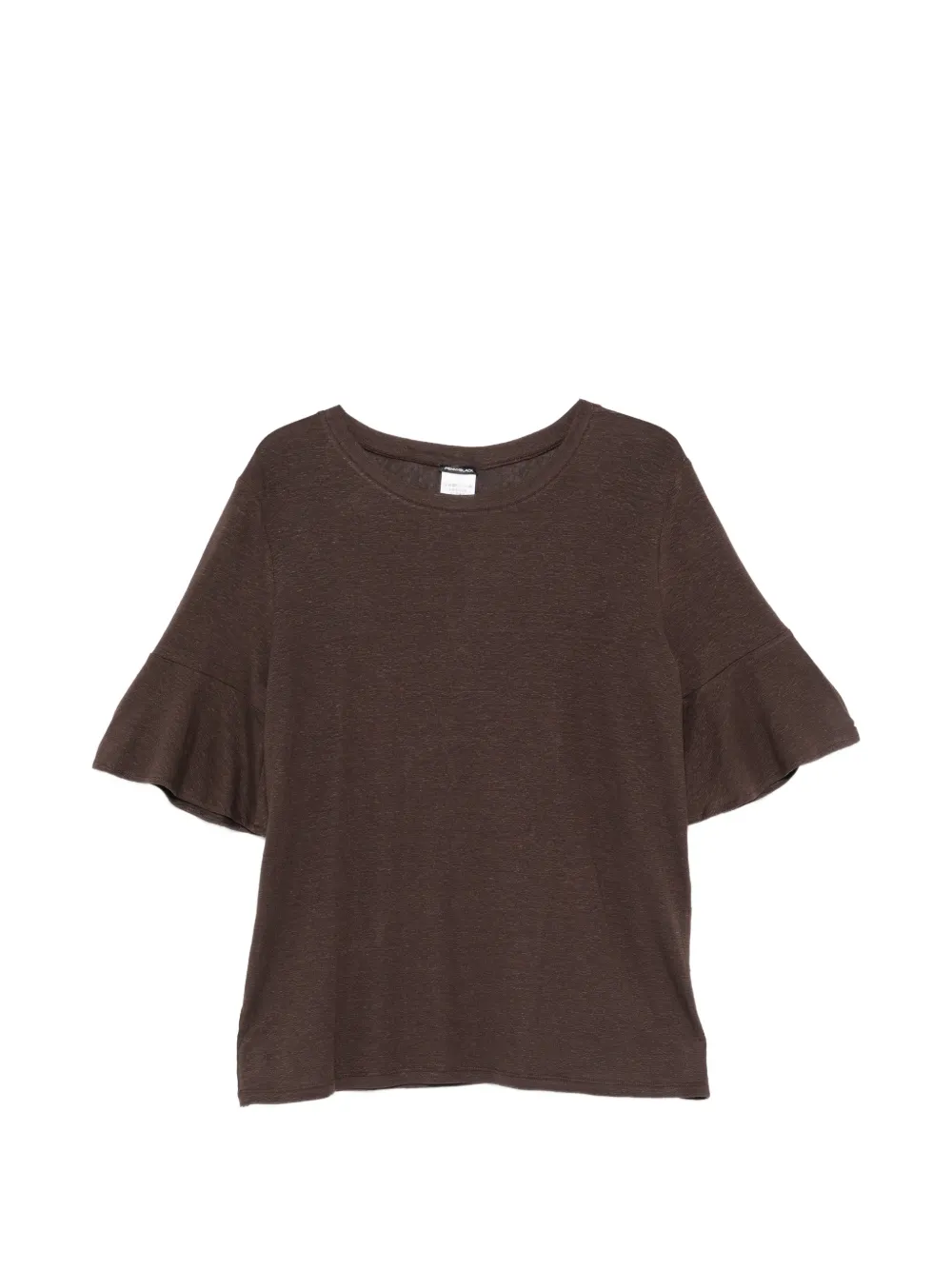 Pennyblack ruffle-sleeve T-shirt - Marrone