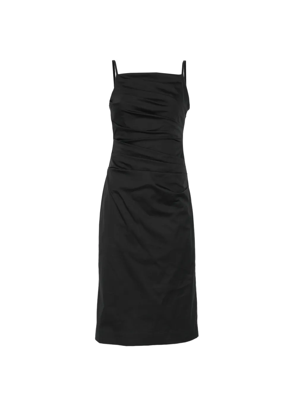 Marella draped midi dress - Nero