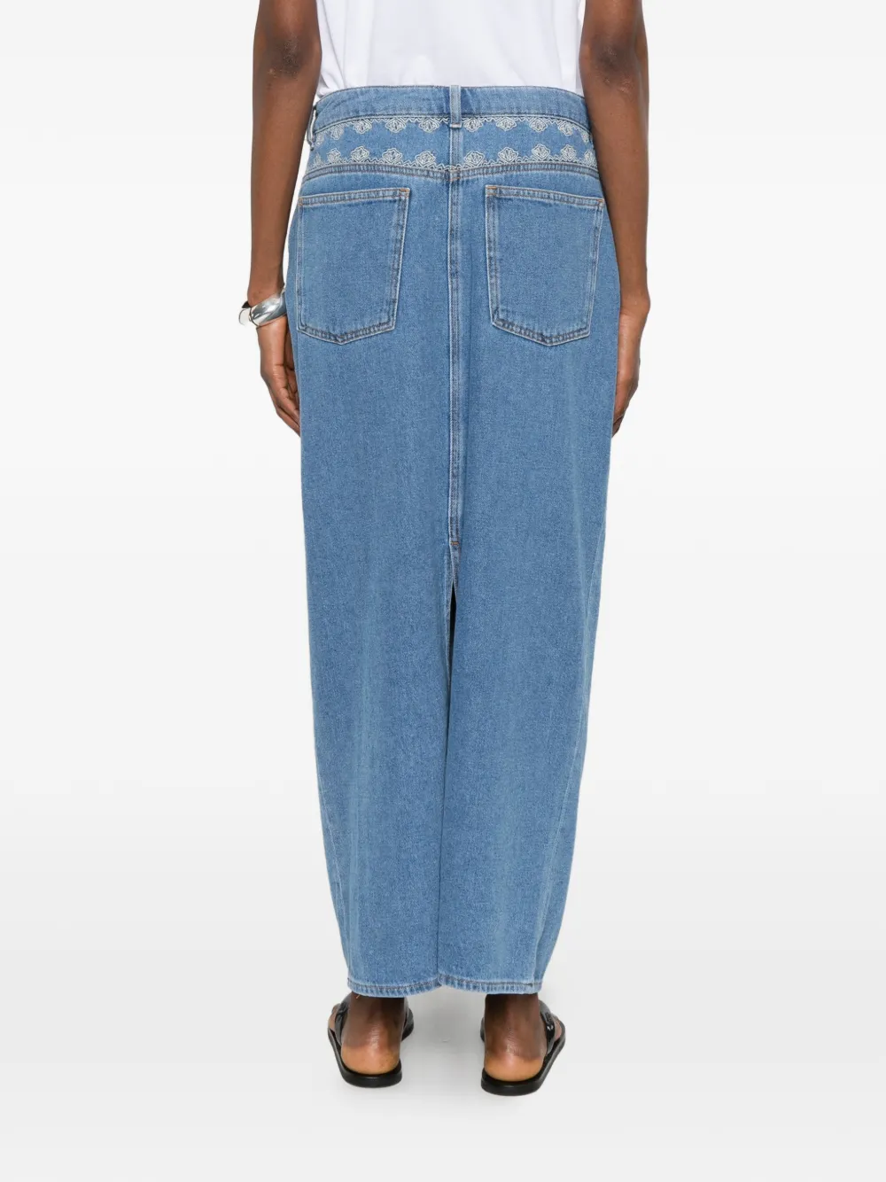 Pennyblack Maxi-rok met geborduurd detail Blauw