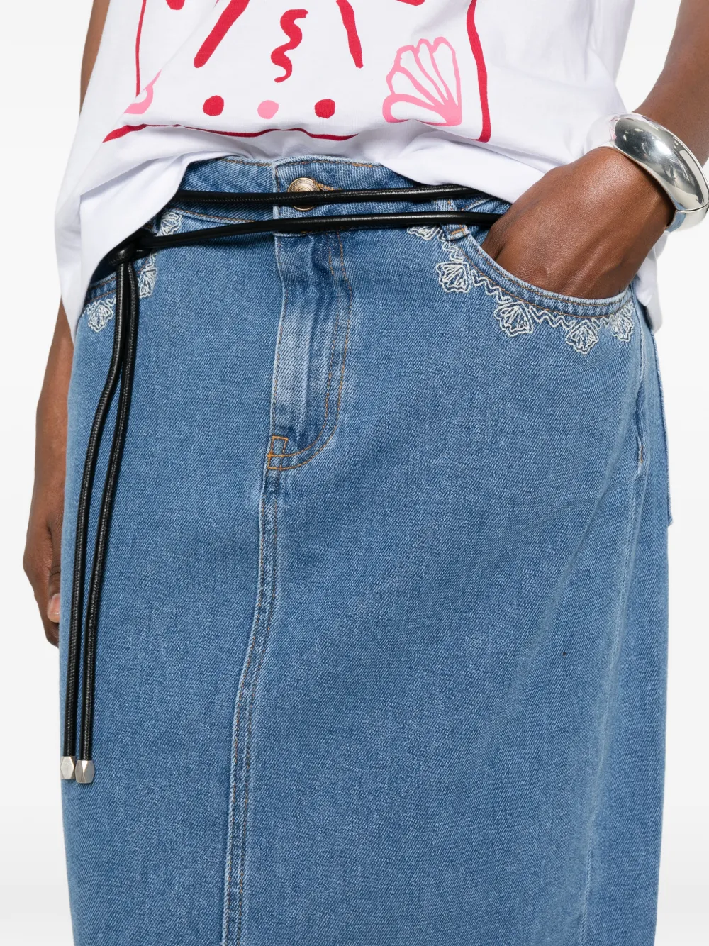 Pennyblack Maxi-rok met geborduurd detail Blauw