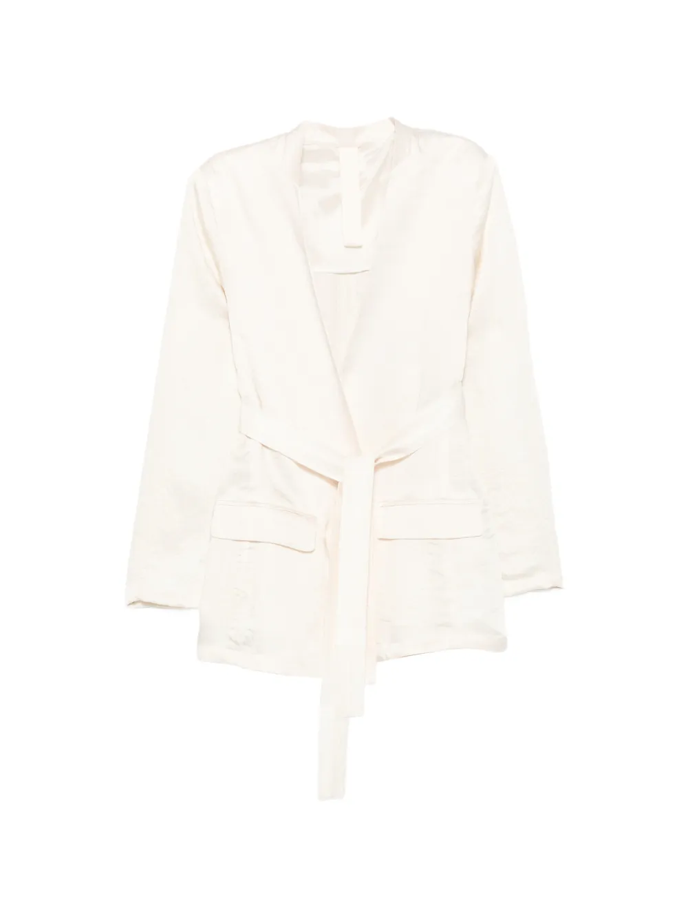 MONOCHROME belted satin-finish jacket - Toni neutri