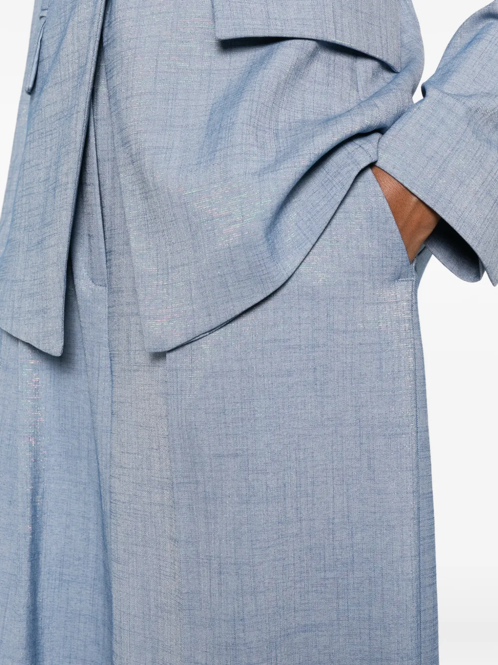 Marella Pak met gekerfde revers en metallic-effect Blauw