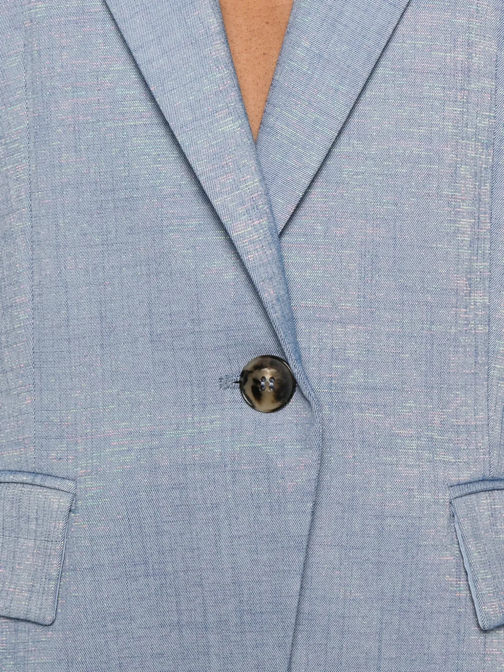 Marella Pak met gekerfde revers en metallic-effect Blauw