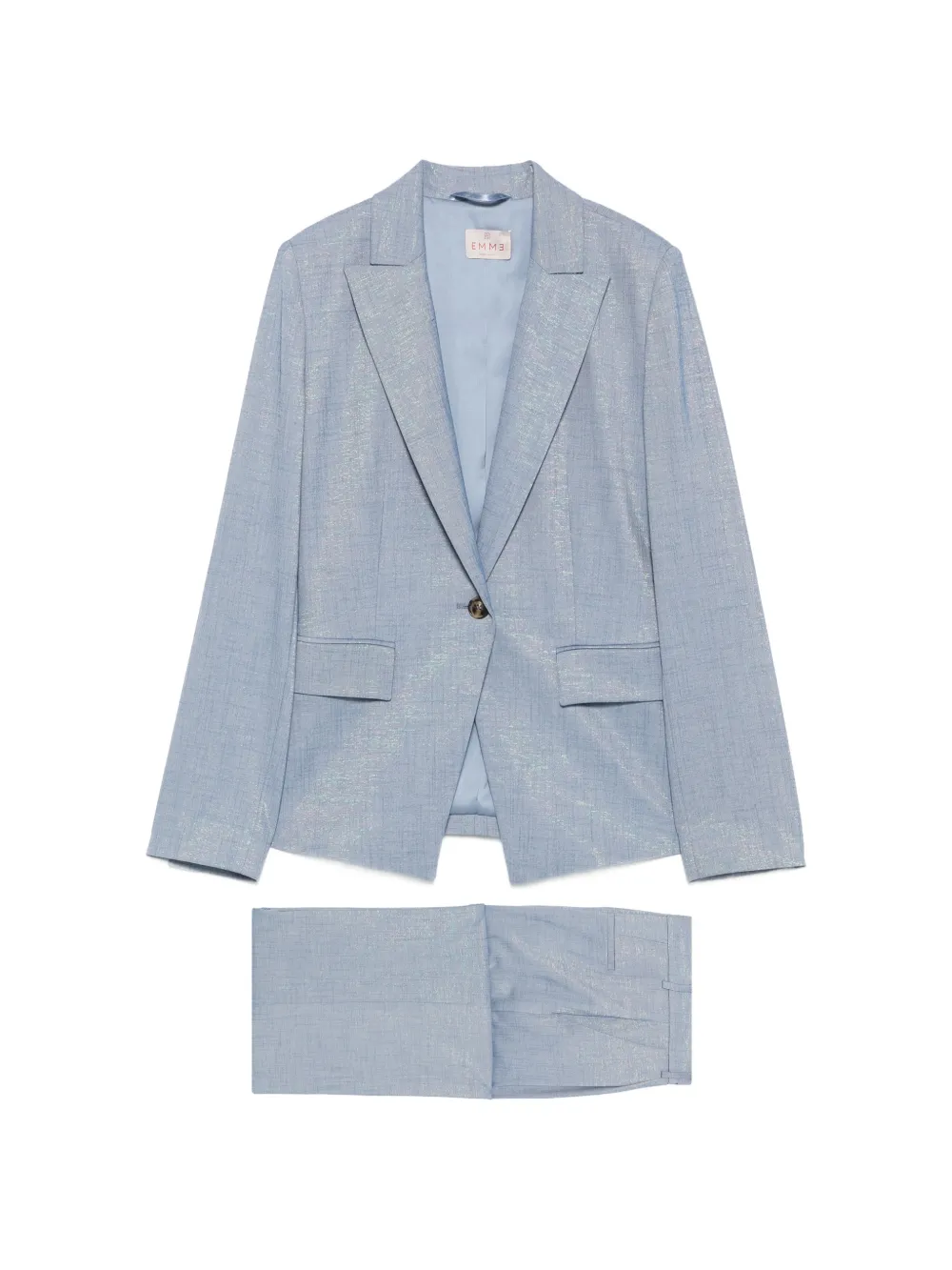 Marella metallic-effect notched-lapel suit - Blu