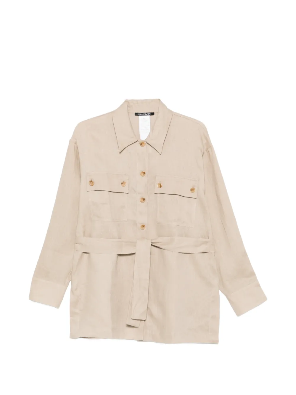 Pennyblack belted button-up shirt - Toni neutri
